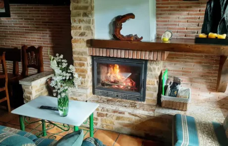 sala de estar con chimenea